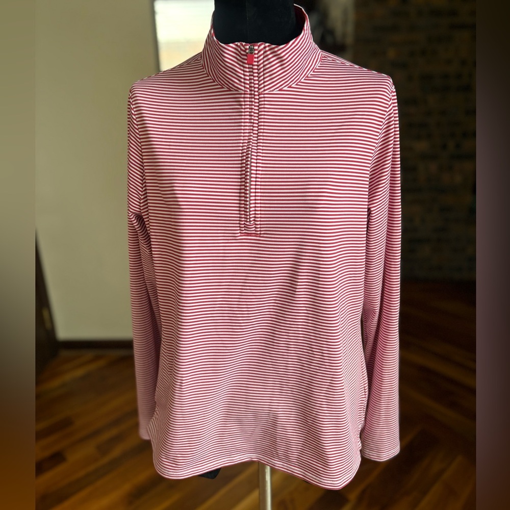 Renwick Sport Striped Half-Zip, ECU